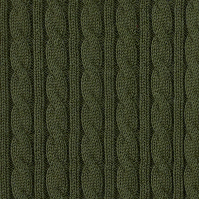 Classic Cable Knit Baby Sweater in Forest Green