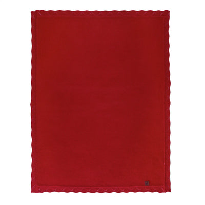 Heirloom Lace Knit Baby Blanket in Red Xmas