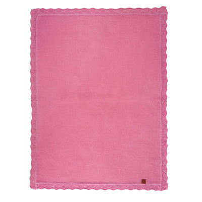 Heirloom Lace Knit Baby Blanket in Rose Pink