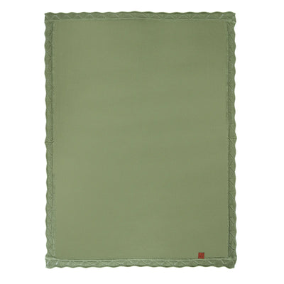 Heirloom Lace Knit Baby Blanket in Sage Green