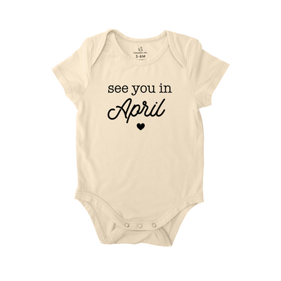 See You in April Baby Onesie – Bamboo Bodysuit