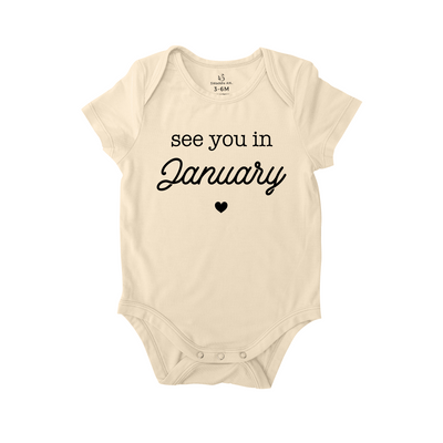 See You in January Baby Onesie – Bamboo Bodysuit
