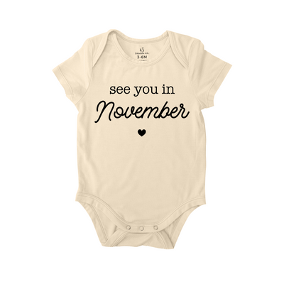 See You in November Baby Onesie – Bamboo Bodysuit