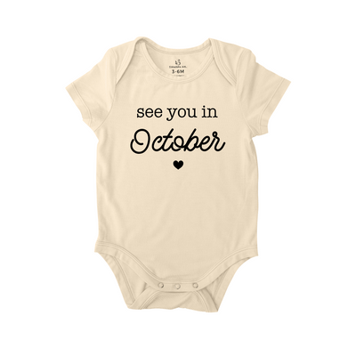See You in October Baby Onesie – Bamboo Bodysuit