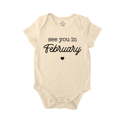 See You in February Baby Onesie – Bamboo Bodysuit