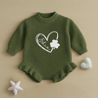 Shamrock St Patrick's Day Custom Name Romper
