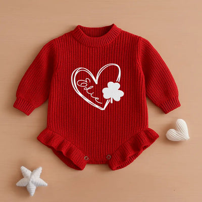Shamrock St Patrick's Day Custom Name Romper