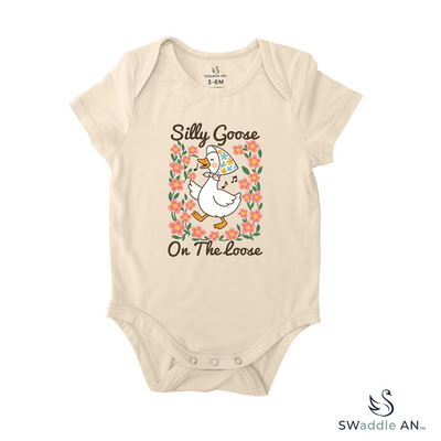 Baby Bodysuits - Silly Goose on the Loose - Floral