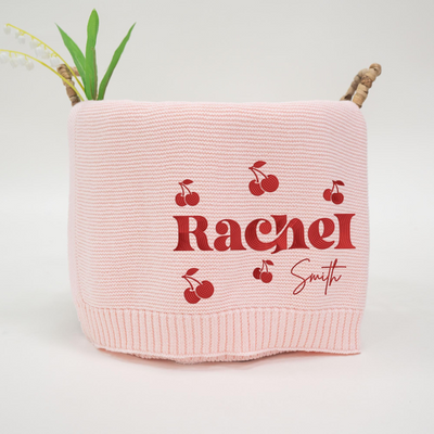 Personalized Strawberry Baby Blanket
