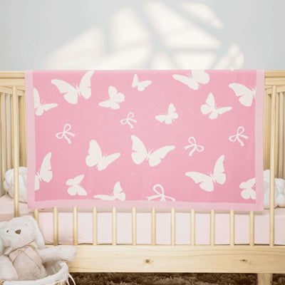 Butterfly Jacquard Baby Blanket SwaddleAn