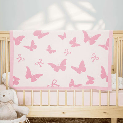 Butterfly Jacquard Baby Blanket SwaddleAn
