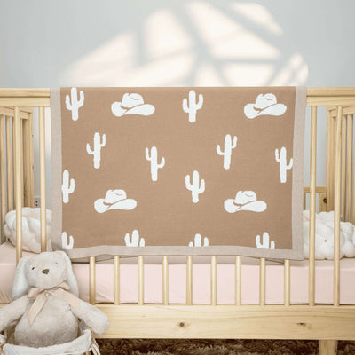 Cactus Jacquard Baby Blanket SwaddleAn