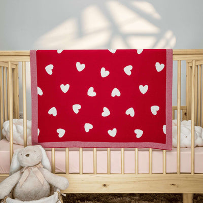 Valentine Heart Jacquard Baby Blanket SwaddleAn