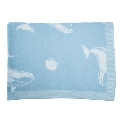 Whale Jacquard Baby Blanket SwaddleAn