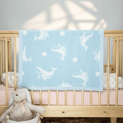 Whale Jacquard Baby Blanket SwaddleAn