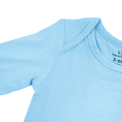 Long Sleeve Baby Bodysuit - Blue Bell SwaddleAn