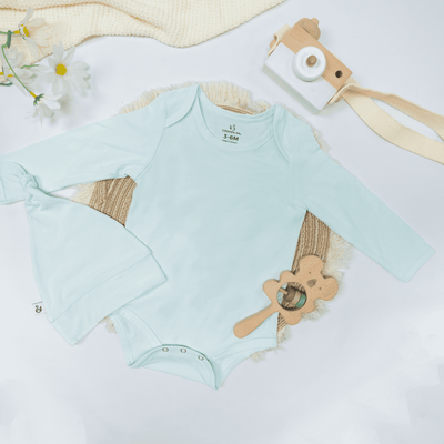 Long Sleeve Baby Bodysuit - Mint