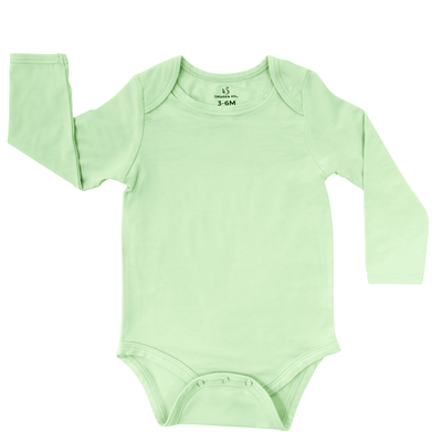 Long Sleeve Baby Bodysuit - Sage Green SwaddleAn