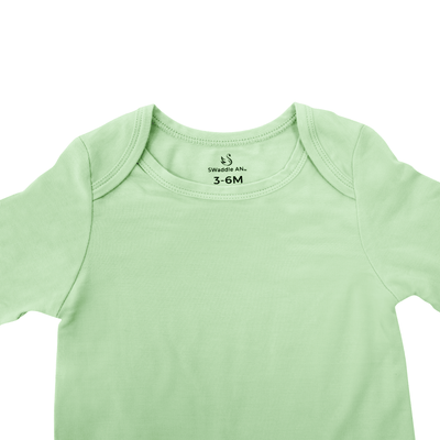 Long Sleeve Baby Bodysuit - Sage Green SwaddleAn