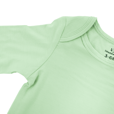 Long Sleeve Baby Bodysuit - Sage Green SwaddleAn