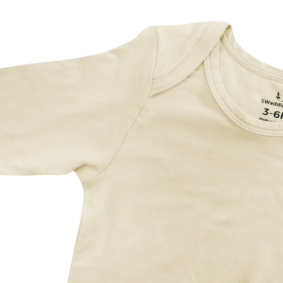 Long Sleeve Baby Bodysuit - Sand SwaddleAn