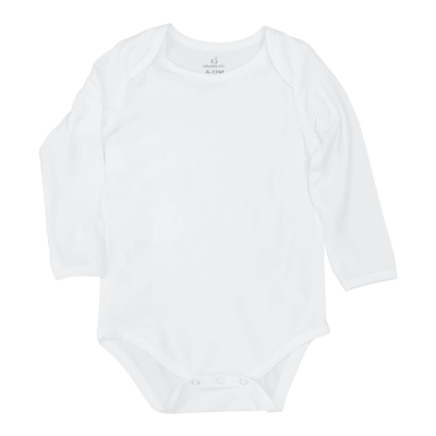 Long Sleeve Baby Bodysuit - White SwaddleAn