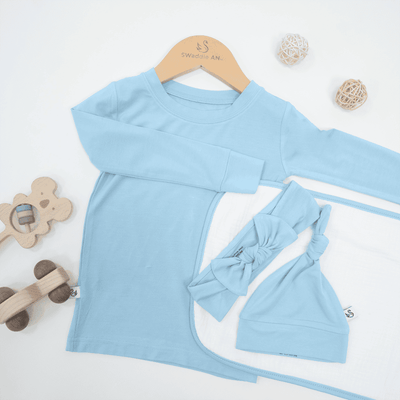 Baby Knotted Cap - Blue Bell SwaddleAn