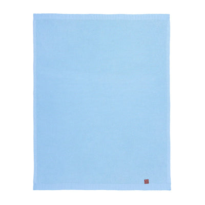 Classic Knit Cotton Baby Blanket in Baby Blue