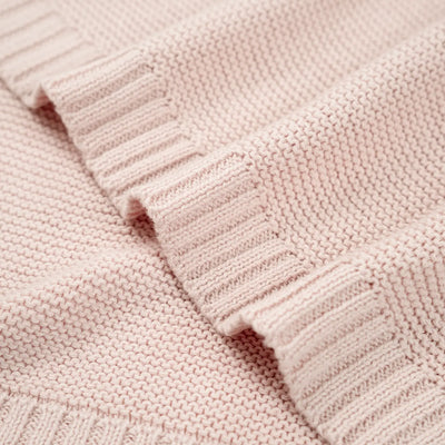 Classic Knit Cotton Baby Blanket in Beige
