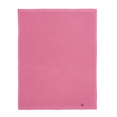 Classic Knit Cotton Baby Blanket in Rose Pink