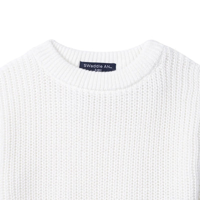 Classic Chunky Knit Baby Romper in White