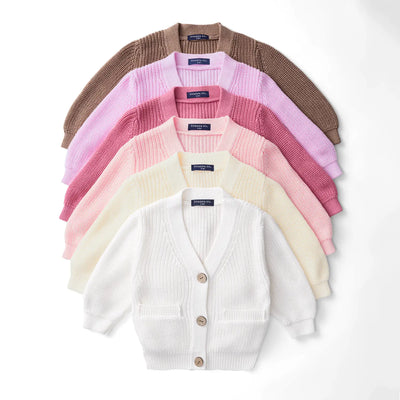 Classic Cardigan with Pockets in Cream