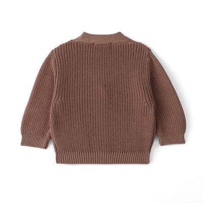 Classic Cardigan with Pockets in Mocha