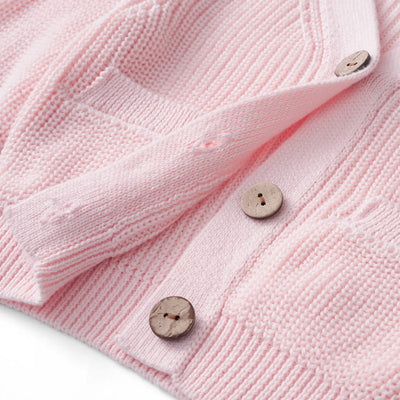 Classic Cardigan with Pockets in Pink