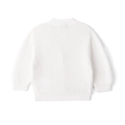 Classic Cardigan with Pockets in White