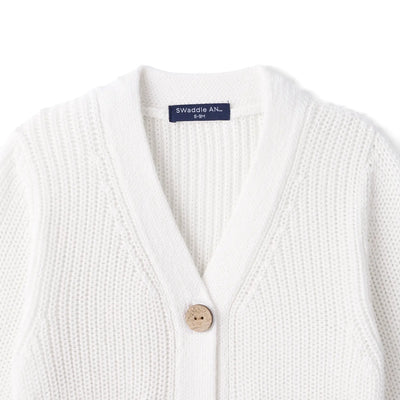Classic Cardigan with Pockets in White