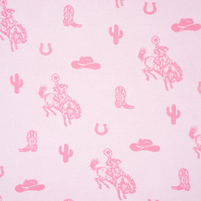 Pink cowboy pattern on a pink background
