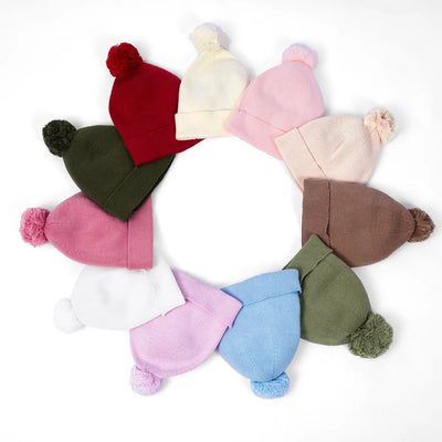 Knit Baby Pom Beanie in White