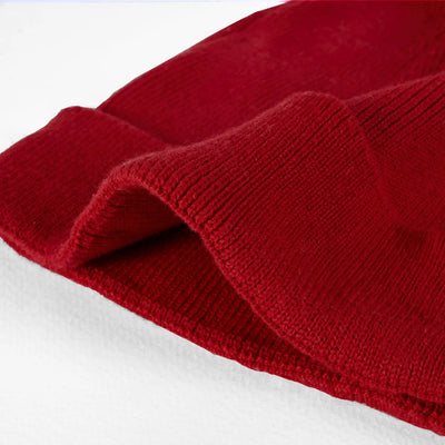 Knit Baby Pom Beanie in Red Xmas