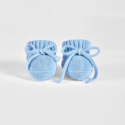 Knitted Booties in Baby Blue