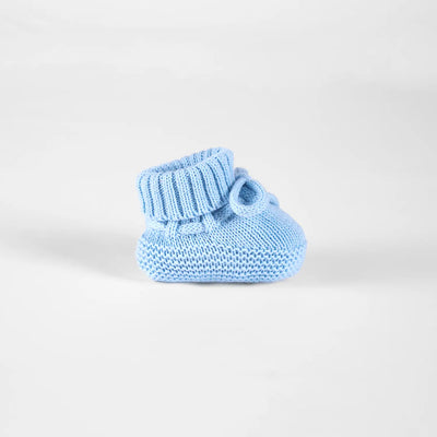 Knitted Booties in Baby Blue