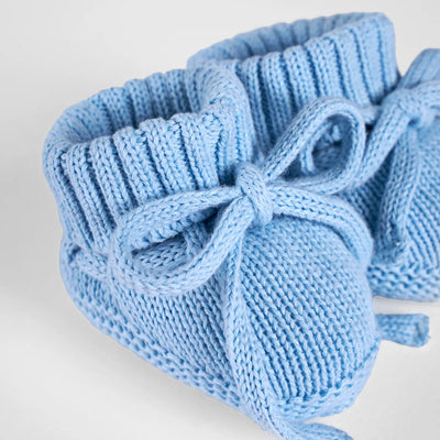 Knitted Booties in Baby Blue