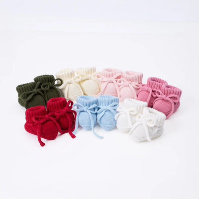 Knitted Booties in Baby Blue