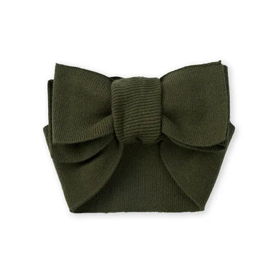 Knitted Oversized Topknot in Forest Green