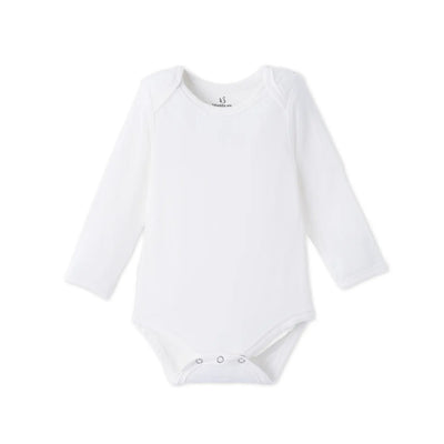 Long Sleeve Baby Bodysuit in White