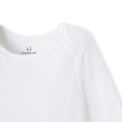 Long Sleeve Baby Bodysuit in White