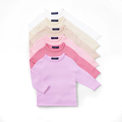 Knit Rollneck Baby Sweater in Pink
