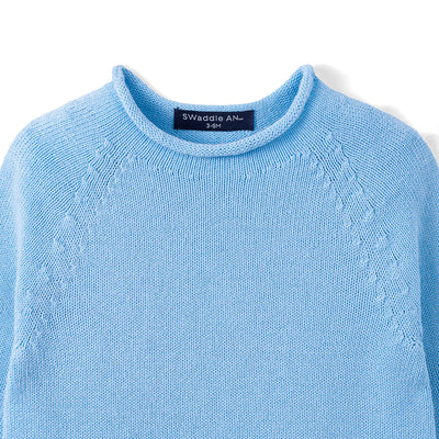 Knit Rollneck Baby Sweater in Baby Blue