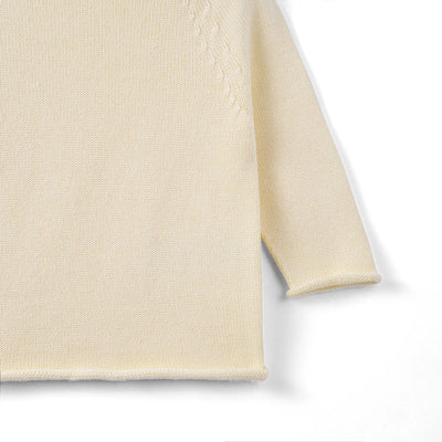 Knit Rollneck Baby Sweater in Cream