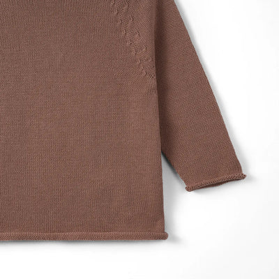 Knit Rollneck Baby Sweater in Mocha